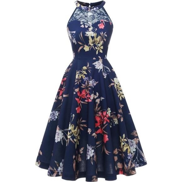Other - Women Wedding Dress Cocktail Halter Lace A-Line Party Short Vintage Homecoming